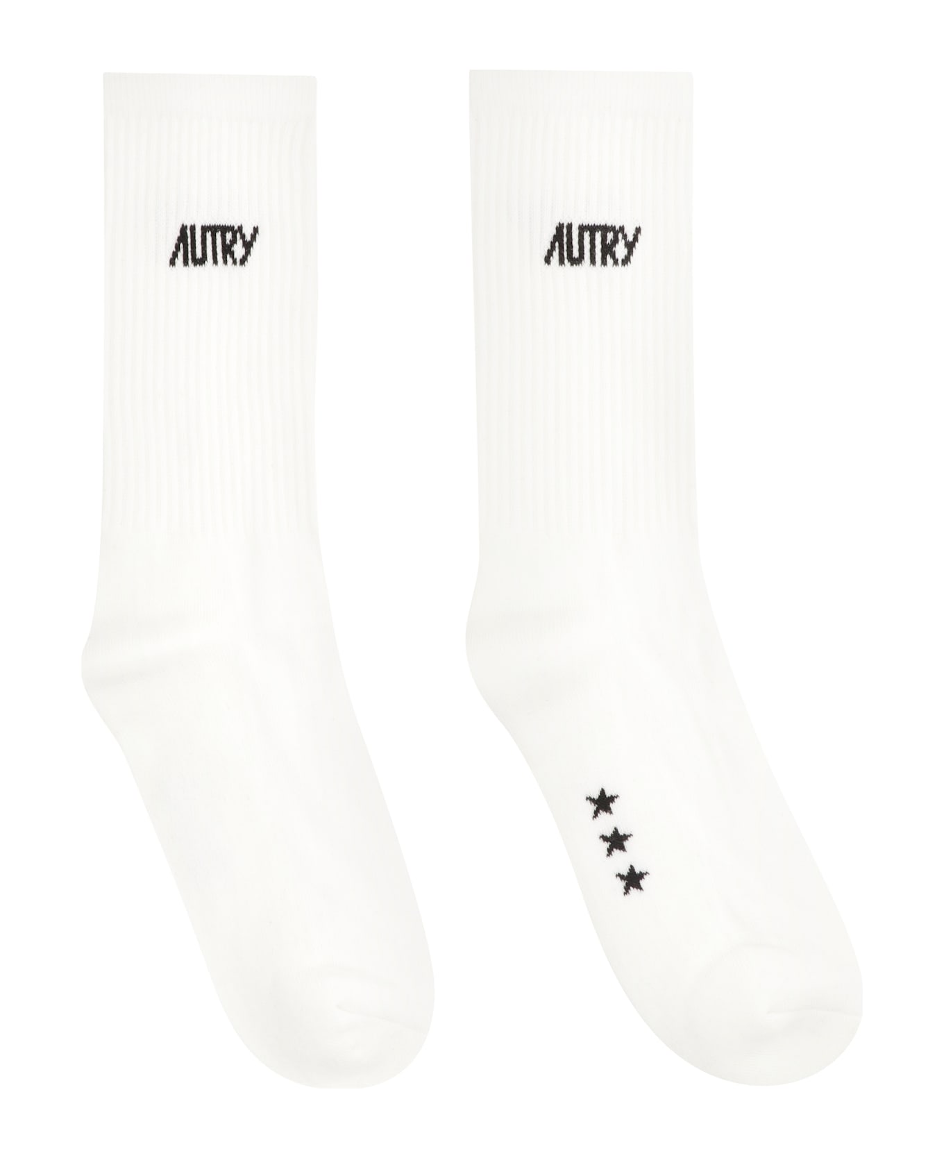 Autry Logo Cotton Blend Socks - White