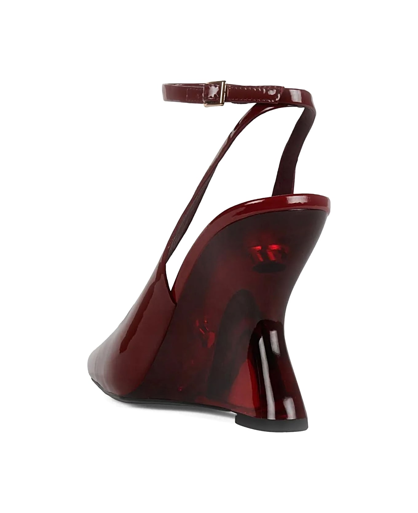 Jeffrey Campbell 
favrile
 Bordeaux Wedges With Strap Closure And Square Toe In Leather Woman - Bordeaux