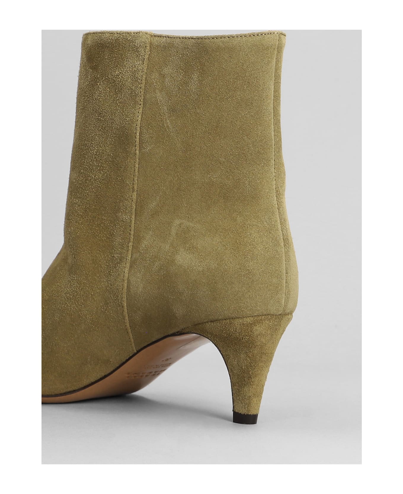 Isabel Marant Daxi Low Heels Ankle Boots In Taupe Suede - taupe