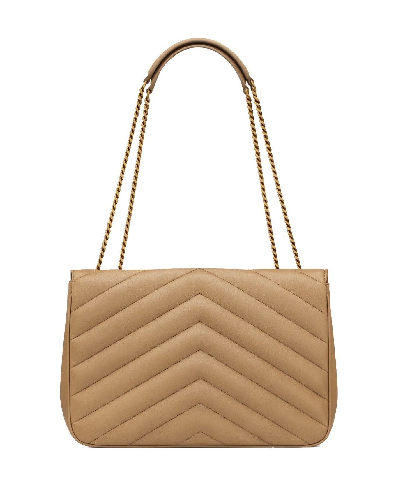 Saint Laurent Loulou Large Shoulder Bag - Beige