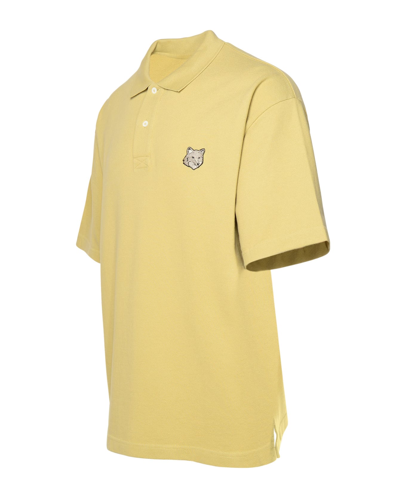 Maison Kitsuné Khaki Cotton Polo Shirt - Neutro