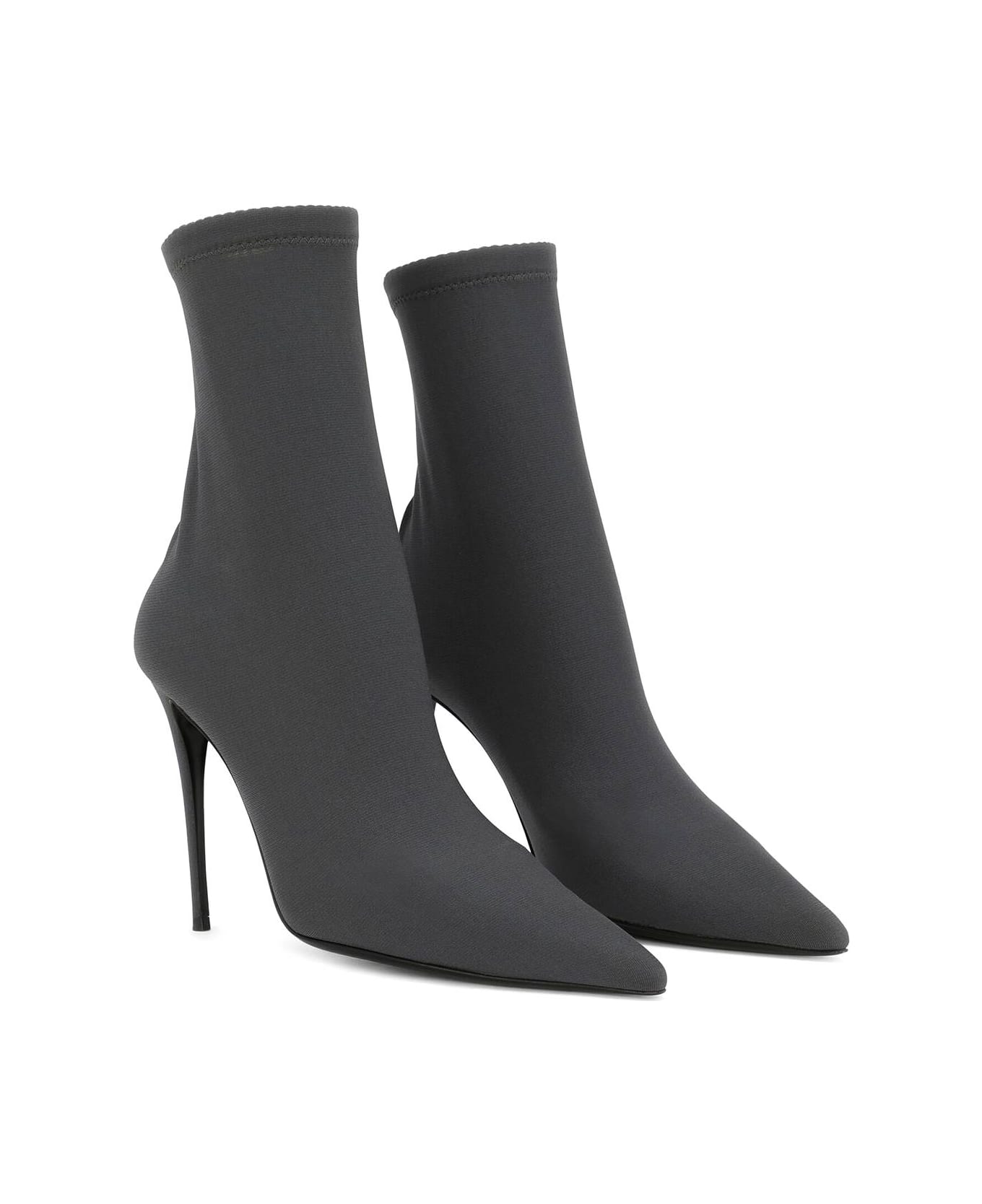 Dolce & Gabbana Stretch Jersey Ankle Boots - Grigio