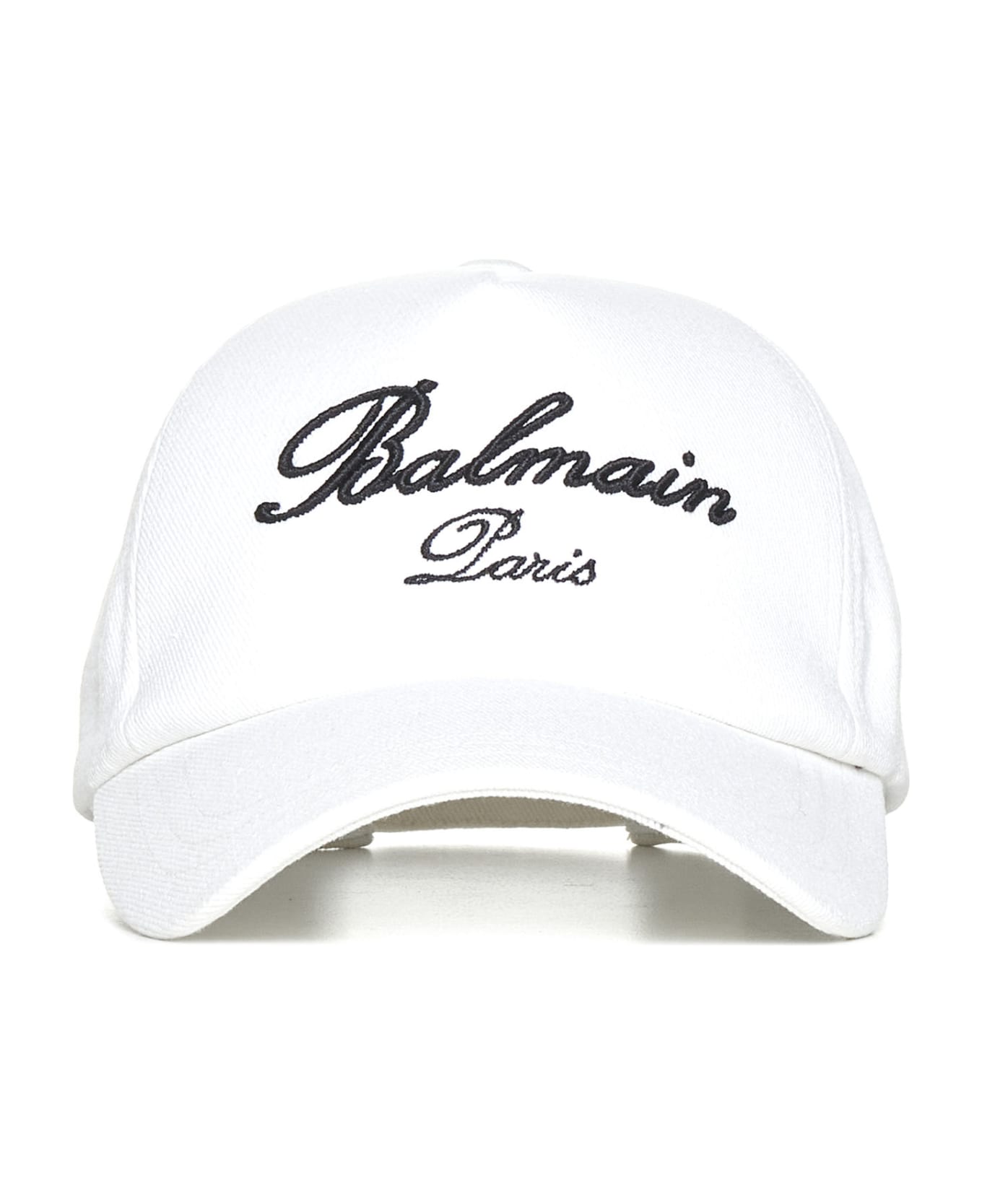 Balmain Signature Cotton Cap - Gfe Ivoire Noir 帽子