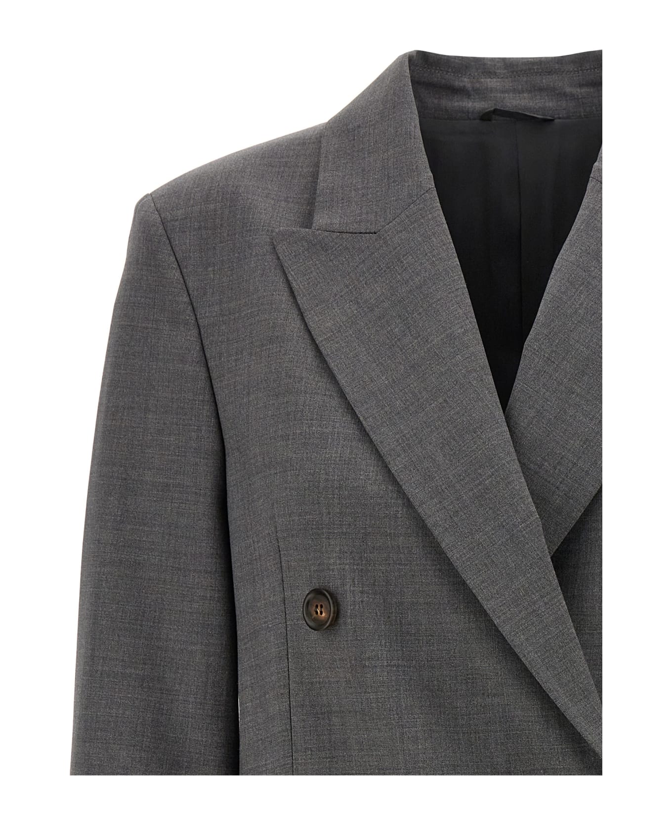 Brunello Cucinelli Double-breasted Blazer - Gray コート