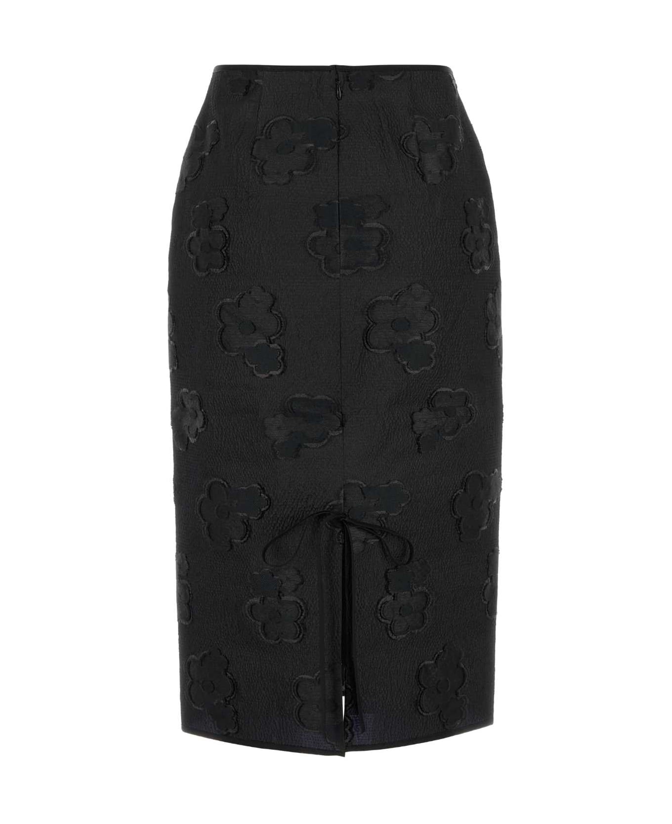 Cecilie Bahnsen Black Silk Blend Allegra Skirt - BLACK