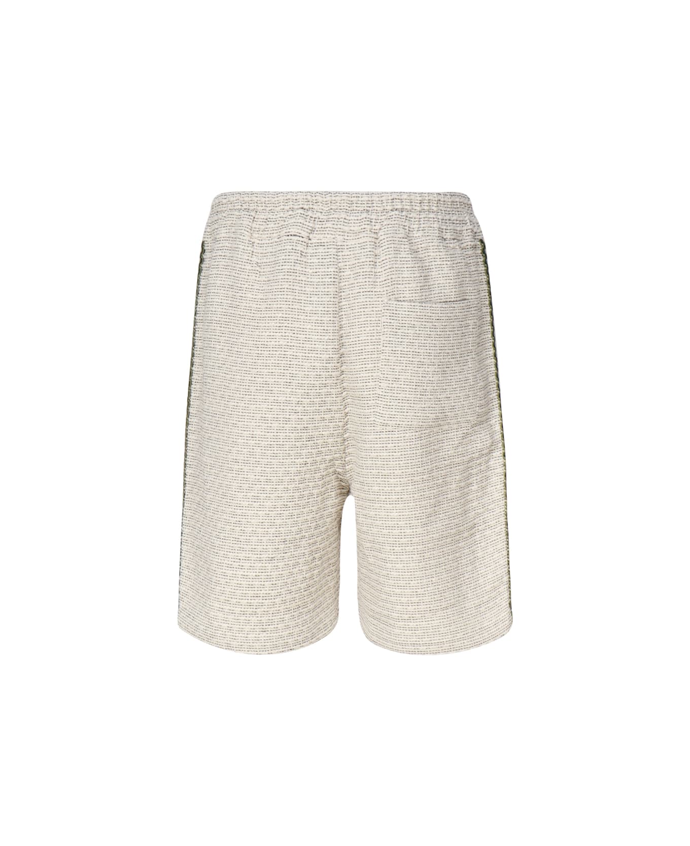 Drôle de Monsieur Cotton Blend Shorts With Drawstring - Beige ショートパンツ