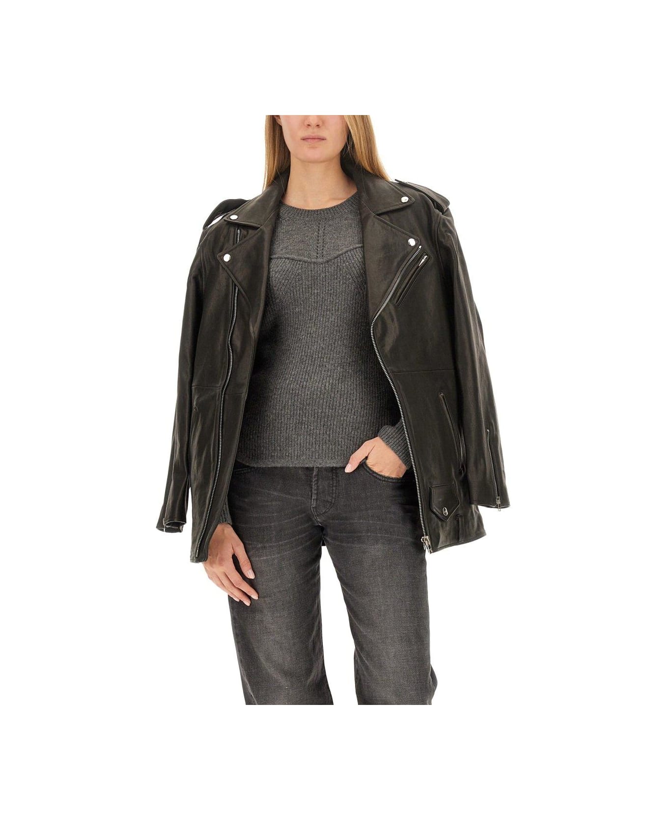 Isabel Marant Blake Asymmetric Zipped Jacket - NERO