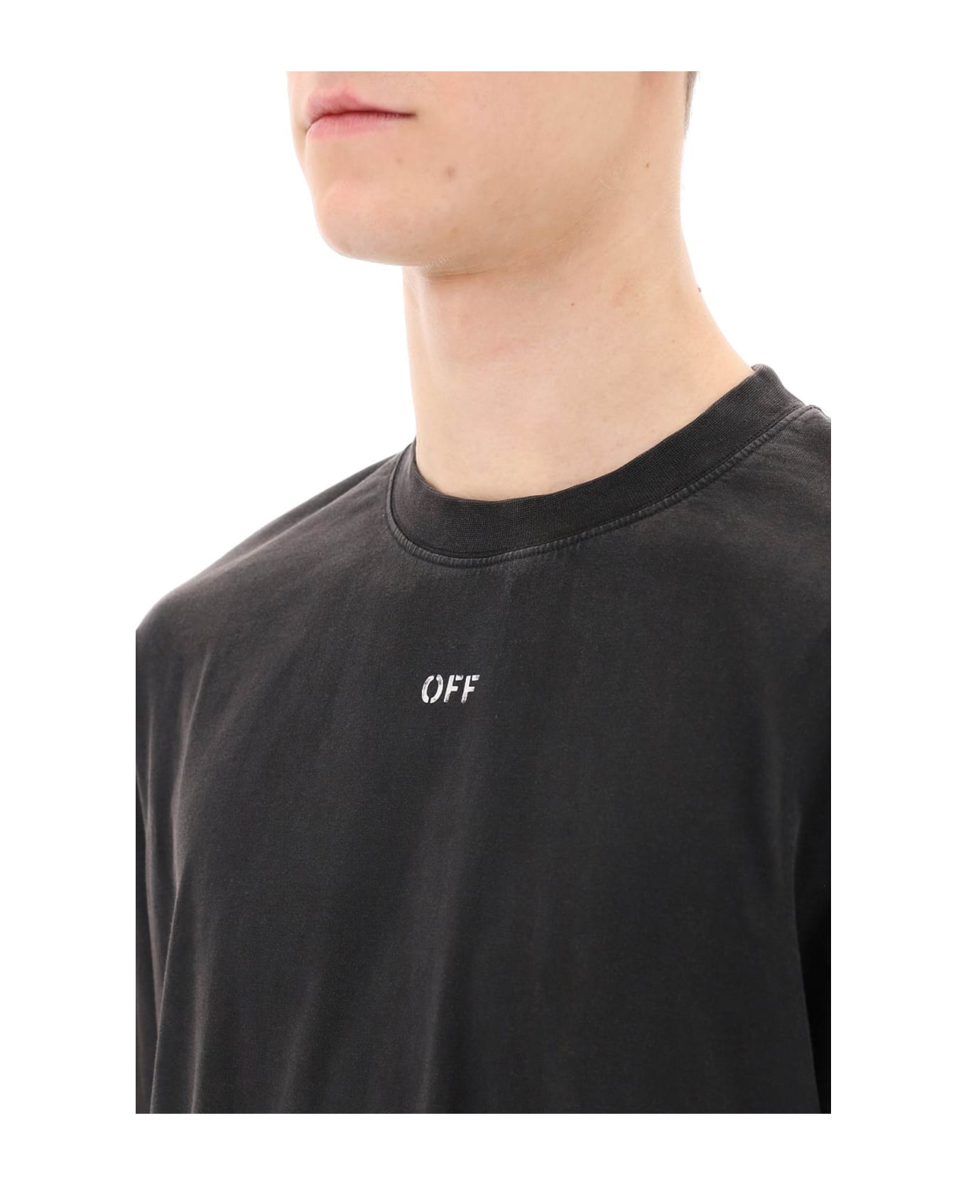Off-White S. Matthew Crew-neck T-shirt - BLACK GREY (Grey)