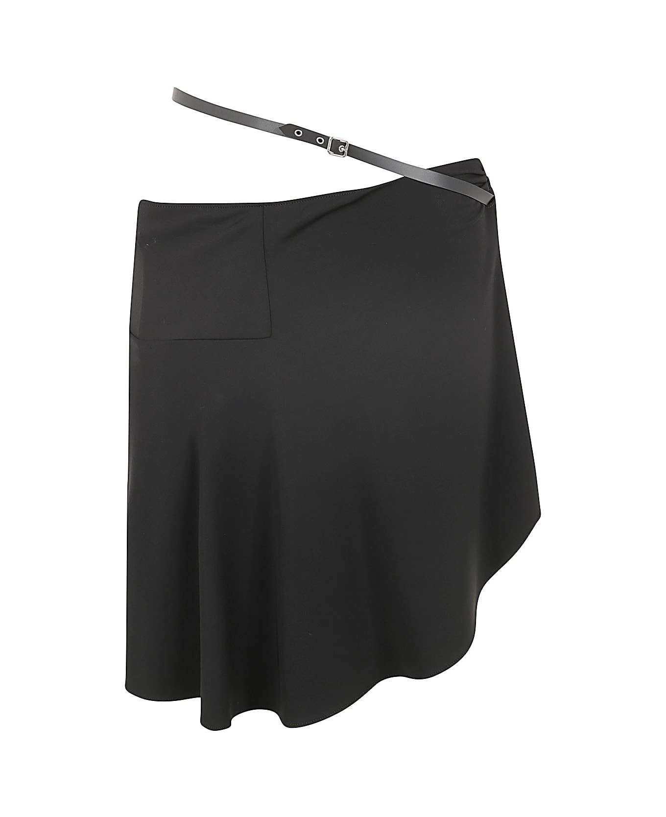 Courrèges Slash Ellipse Crepe Jerse Mini Skirt - Black スカート