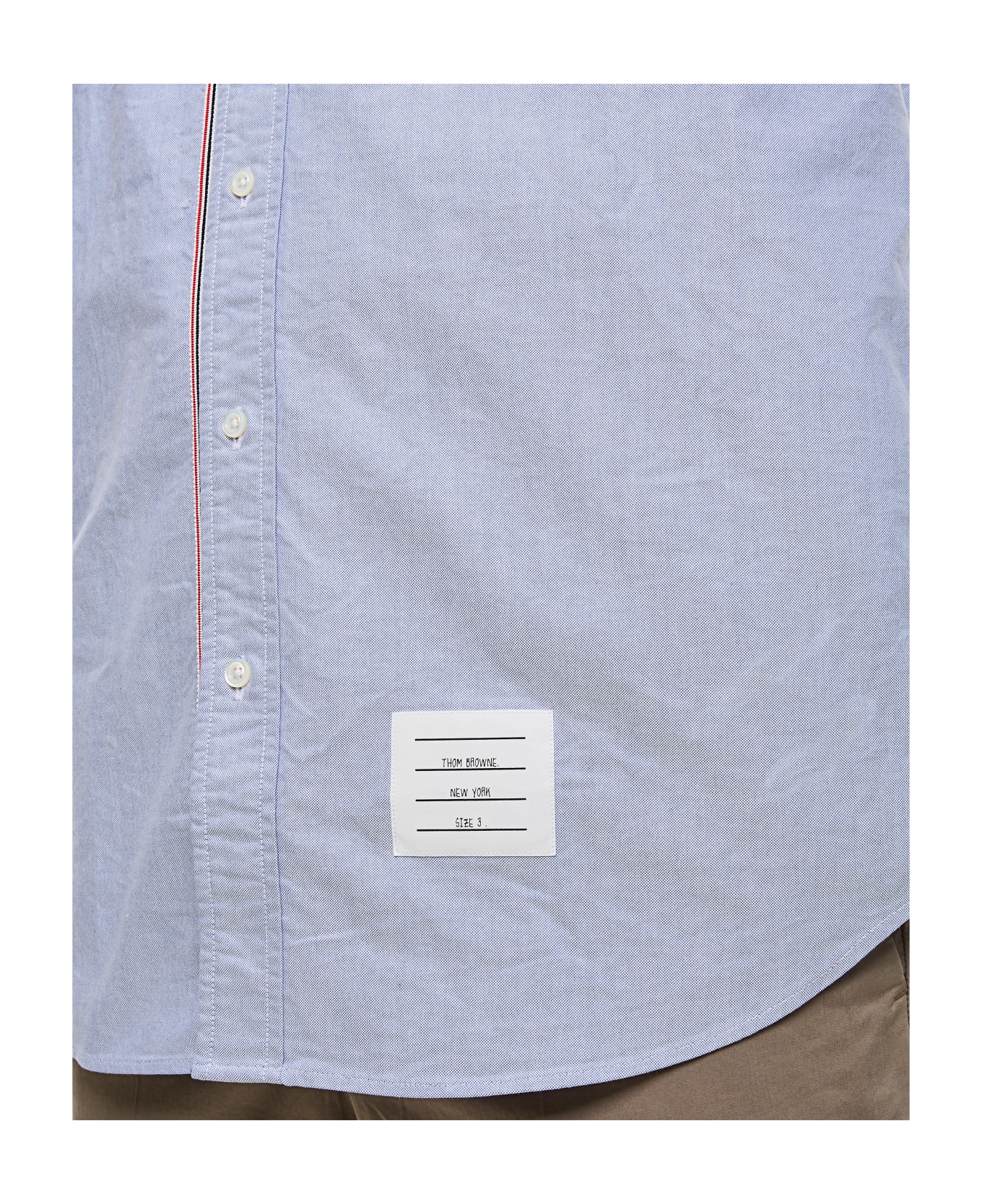 Thom Browne Cotton Button Down Shirt - Clear Blue