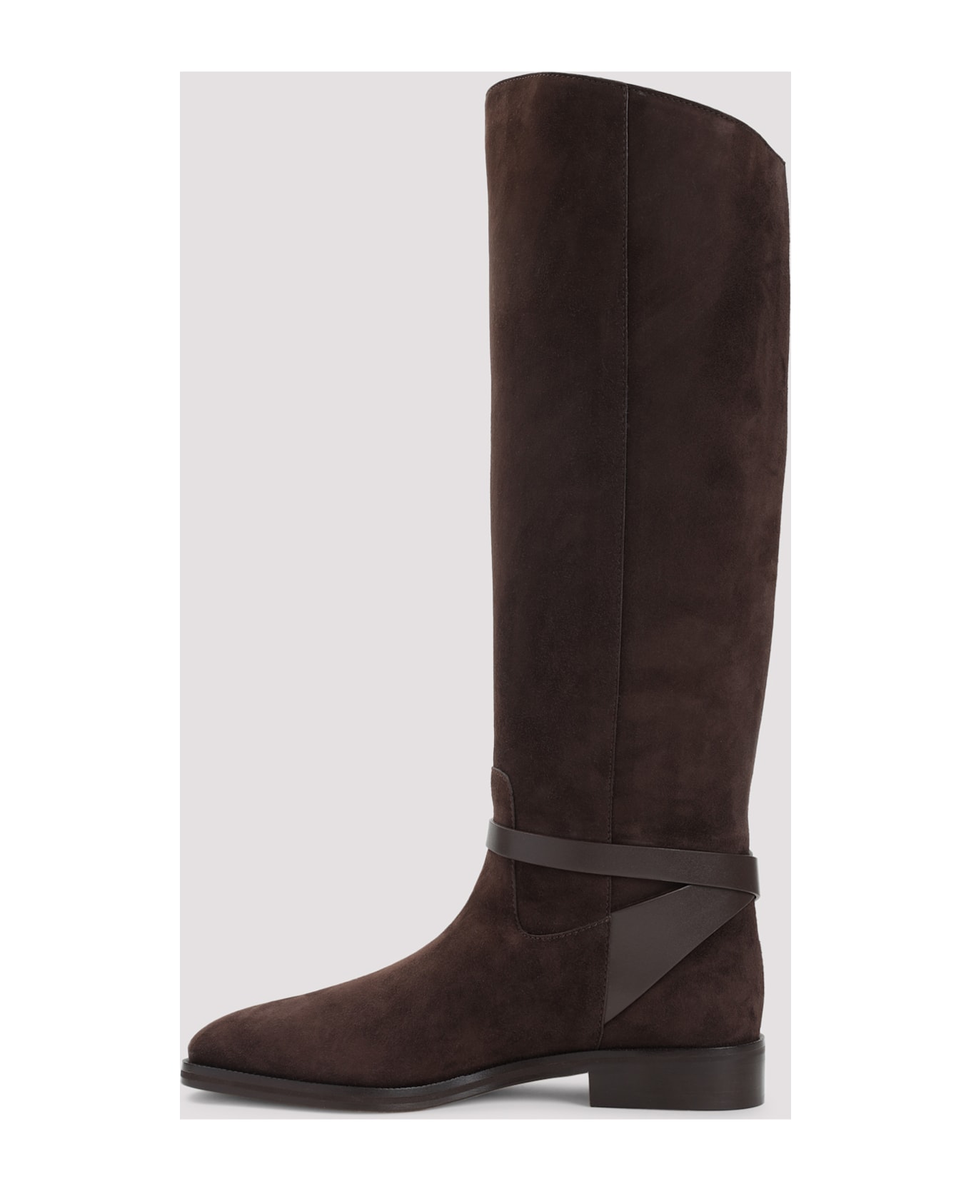 Jimmy Choo Suede Lawton Kb Flat Boots - Chocolate Chocolate