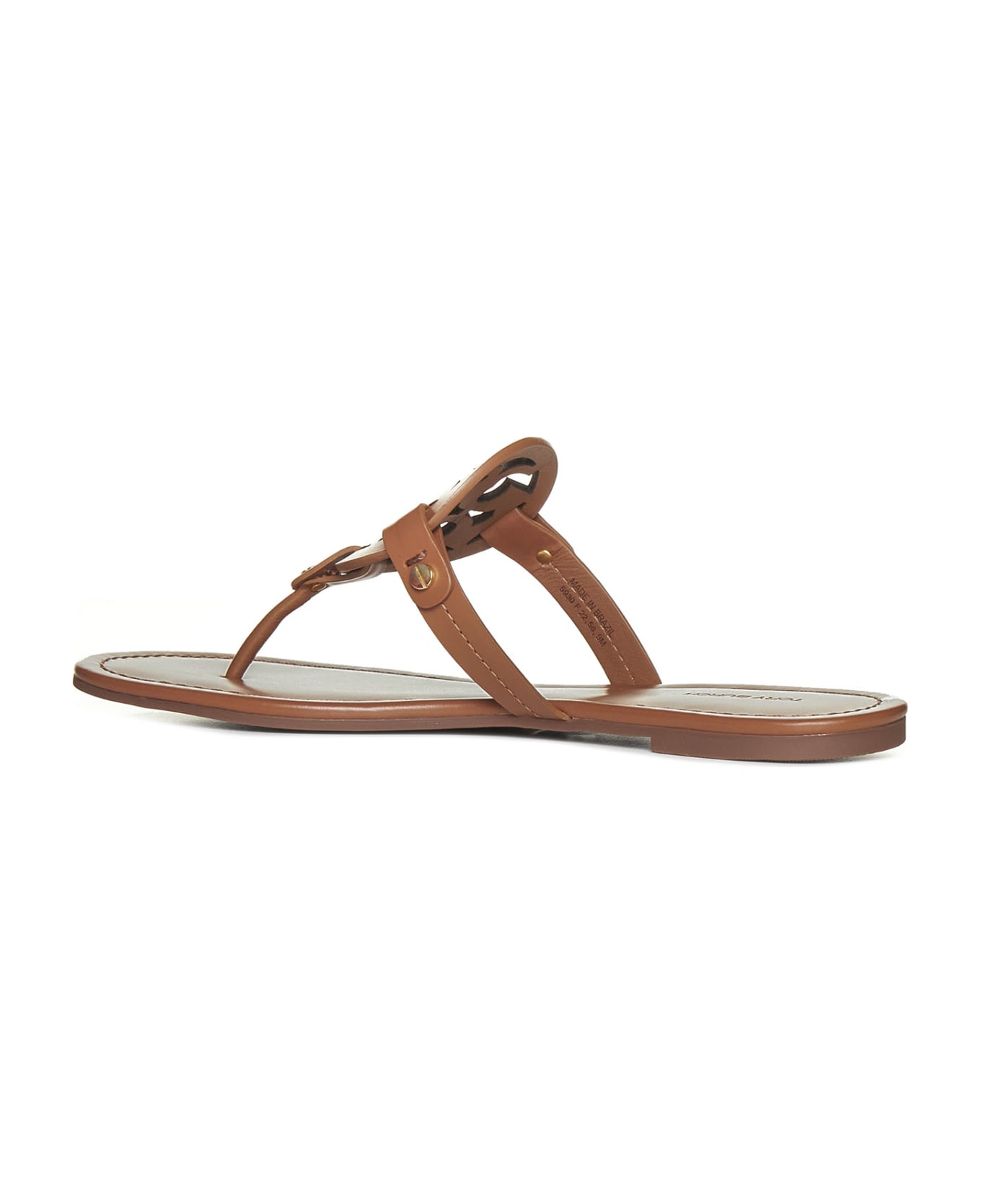 Tory Burch Miller Leather Sandals - Saddle Brown