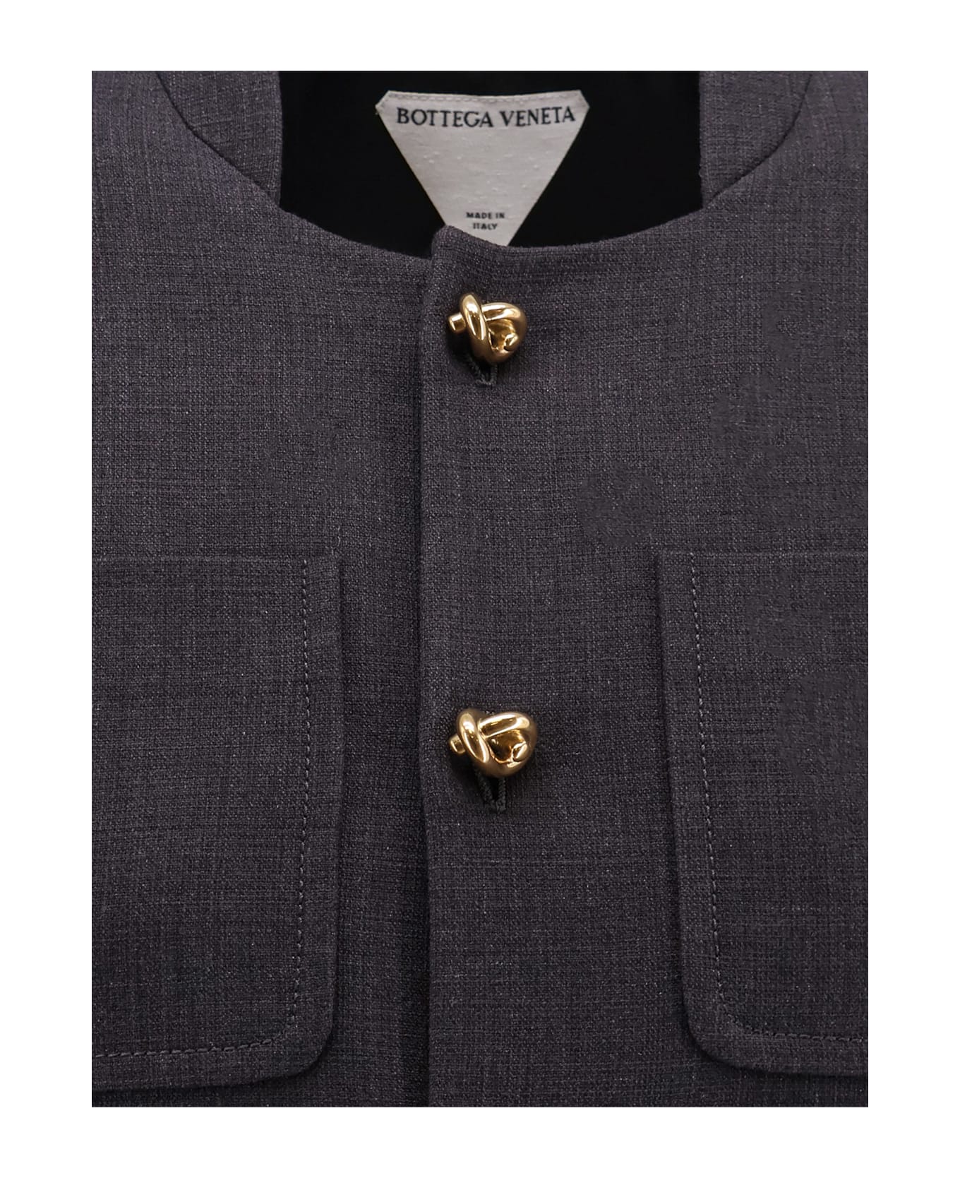 Bottega Veneta Cotton And Viscose Blazer With Knots Detail - Grey