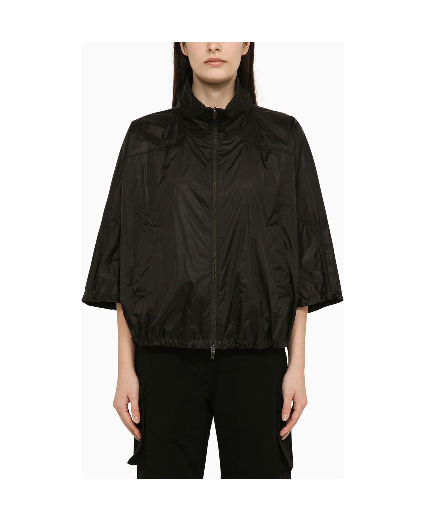Herno Black Waterproof Jacket With Zip - NERO (Black)