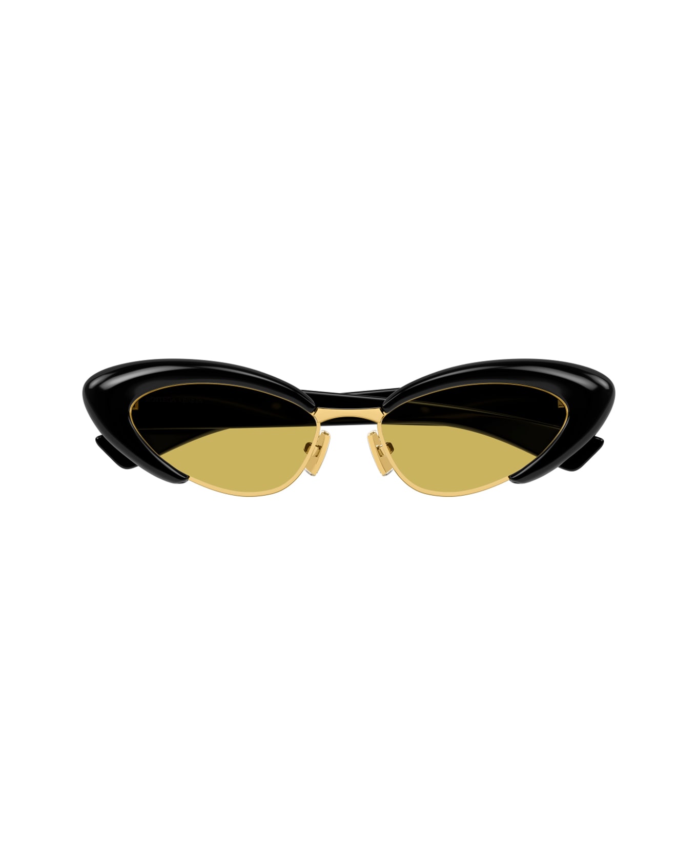 Bottega Veneta Eyewear Bottega Veneta Bv1387s Linea Ribbon 001 Black Yellow Sunglasses - Nero
