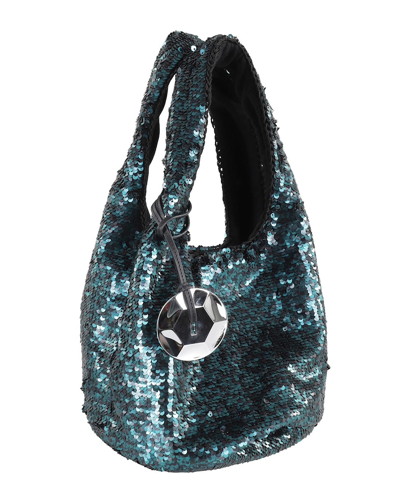 J.W. Anderson Sequin Shoulder Bag In Green Polyester - Dark Teal