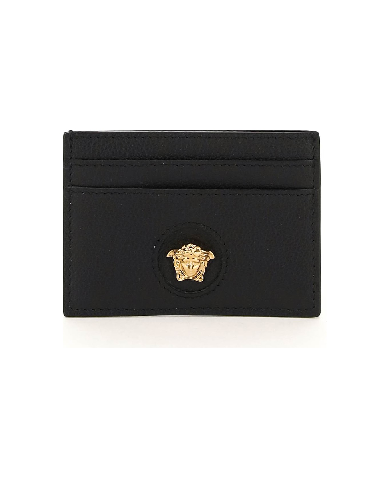 Versace Black Leather La Medusa Card Holder - Nero/oro Versace