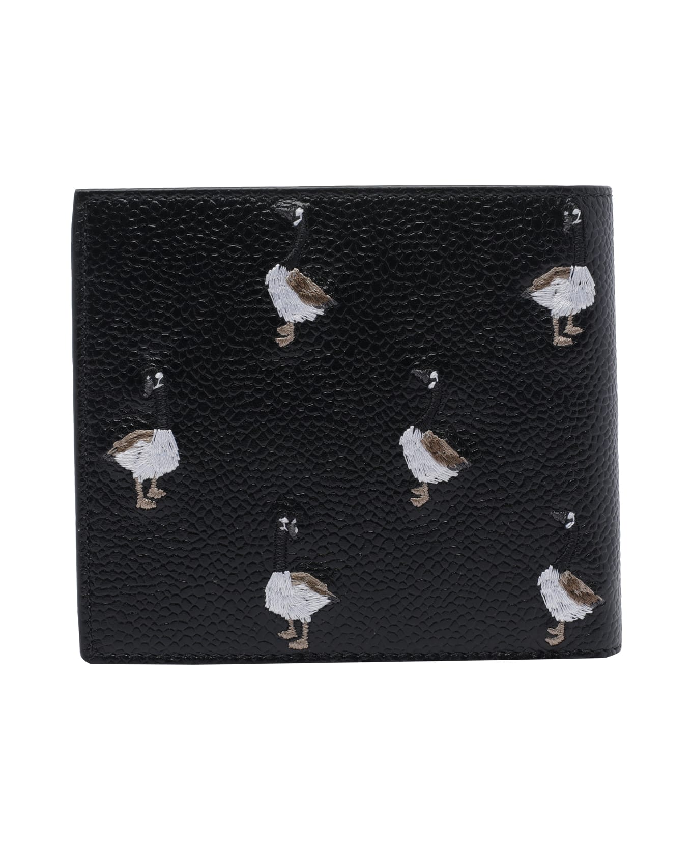 Thom Browne Pebble Grain Embroidery Goose Wallet - Black