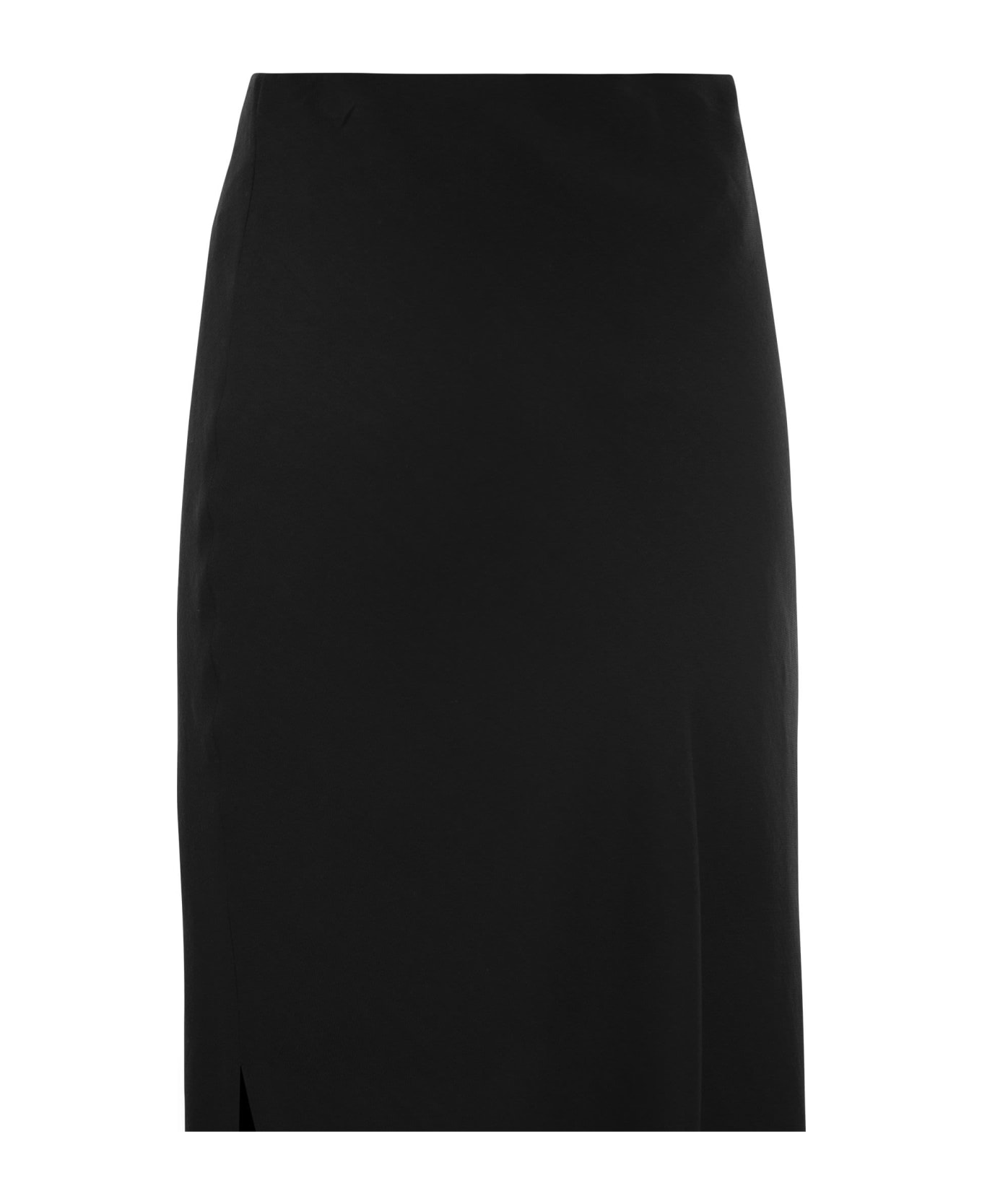 Brunello Cucinelli Viscose And Linen Long Pencil Skirt - Black