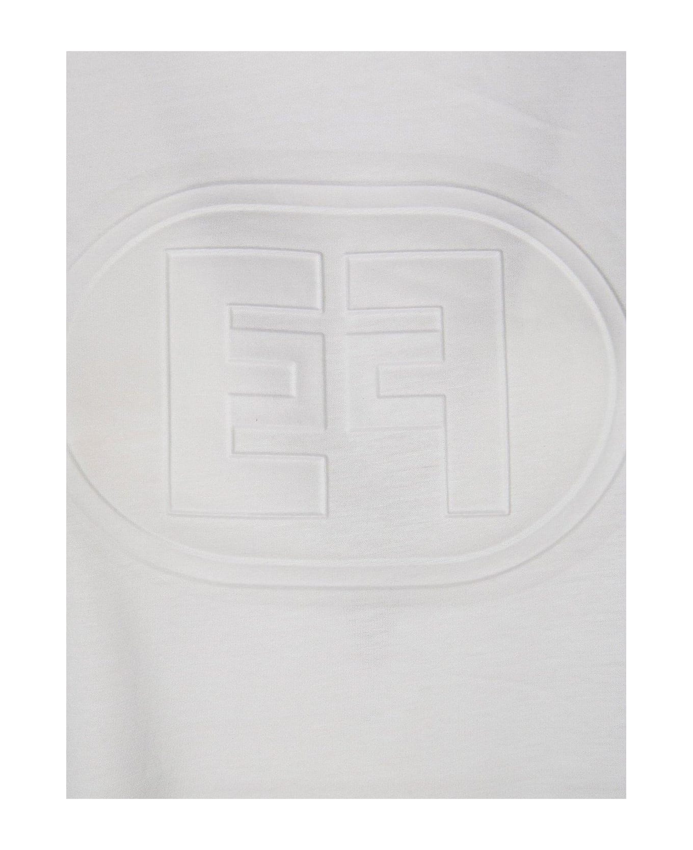 Elisabetta Franchi Logo Embossed Jersey T-shirt - WHITE