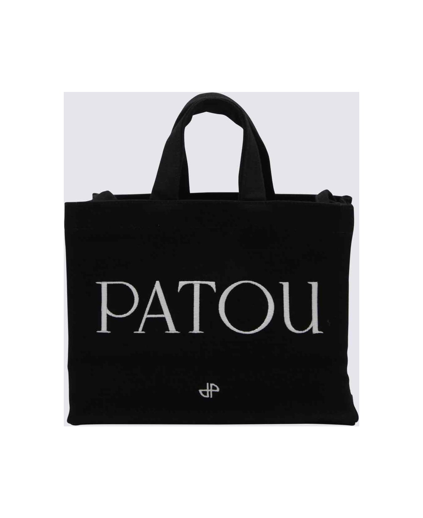 Patou Black Cotton Small Tote Bag - Black