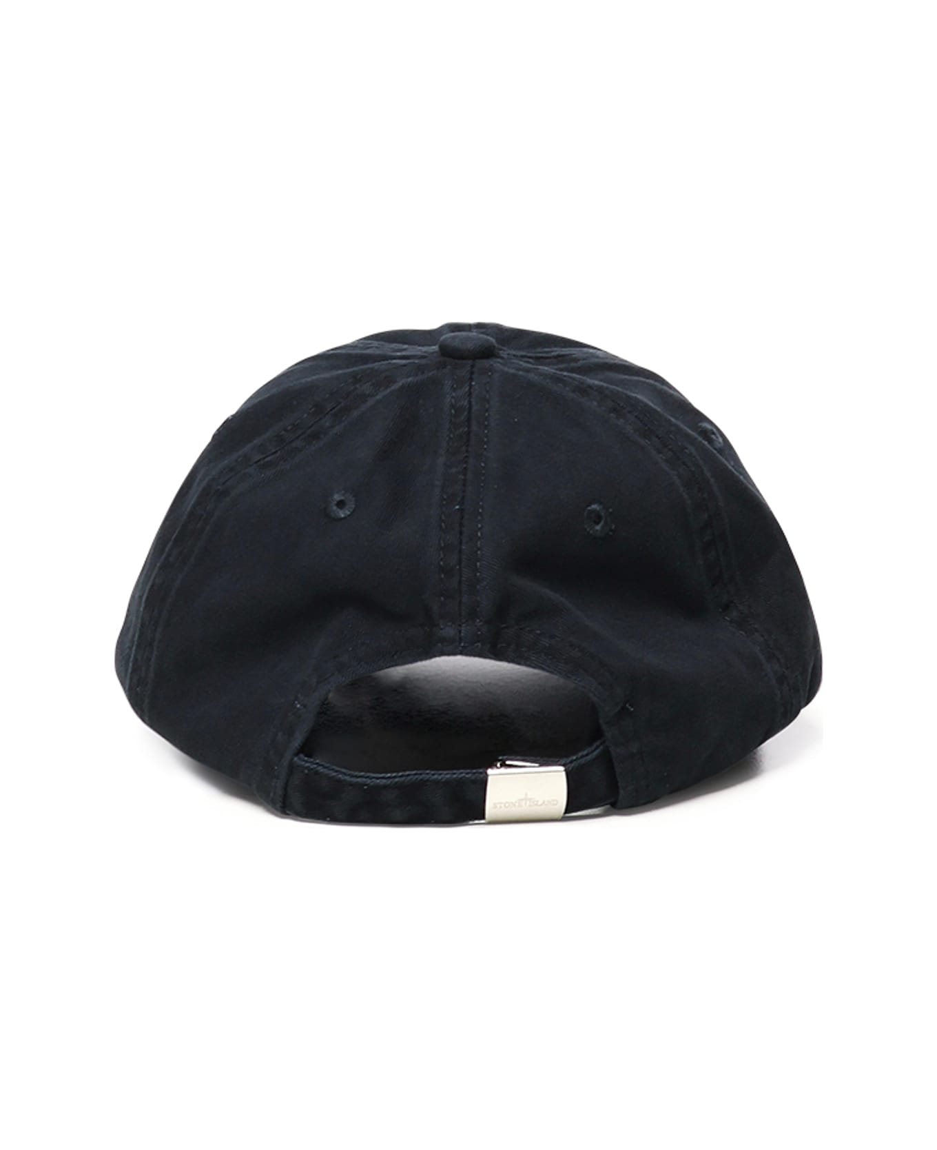 Stone Island Baseball Hat With Compass Logo - Black