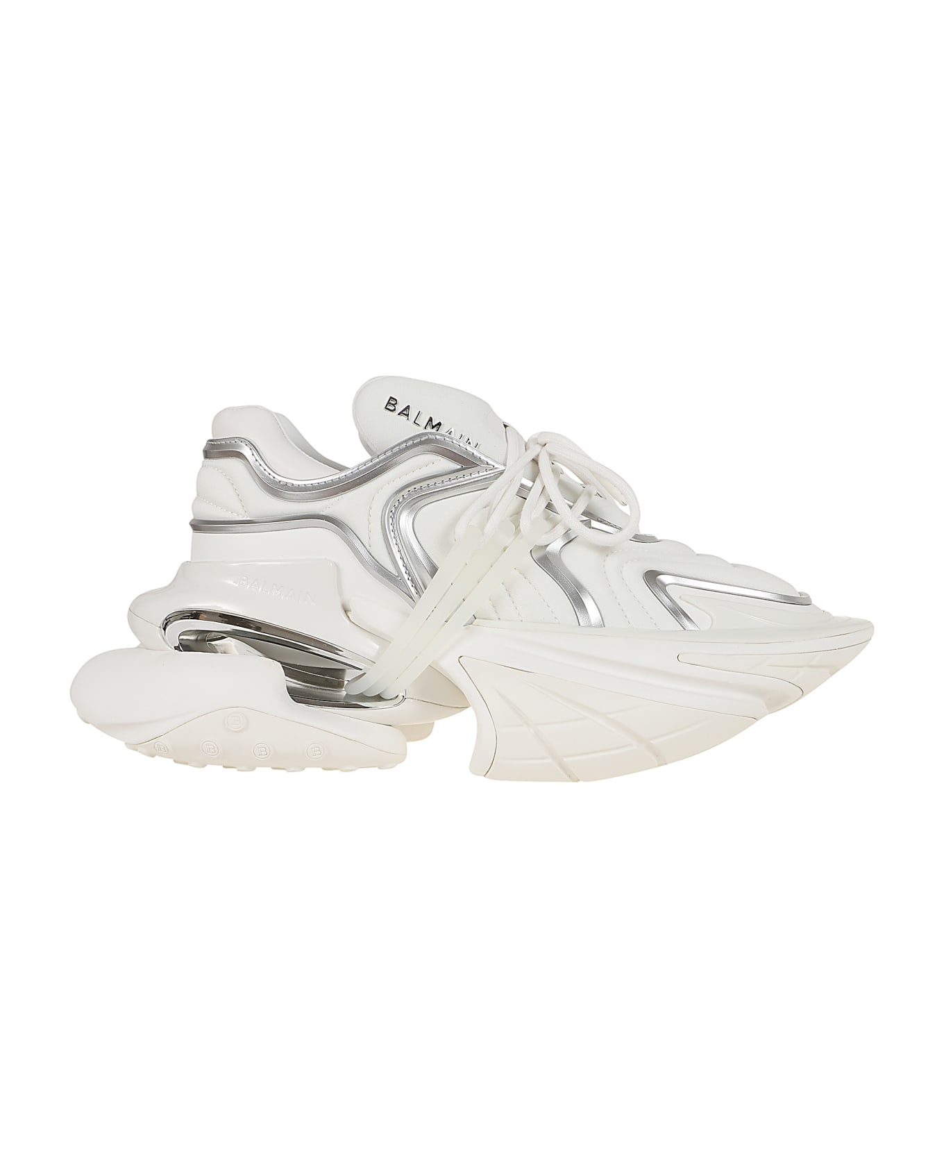 Balmain Unicorn Wave Panelled Sneakers - WHITE