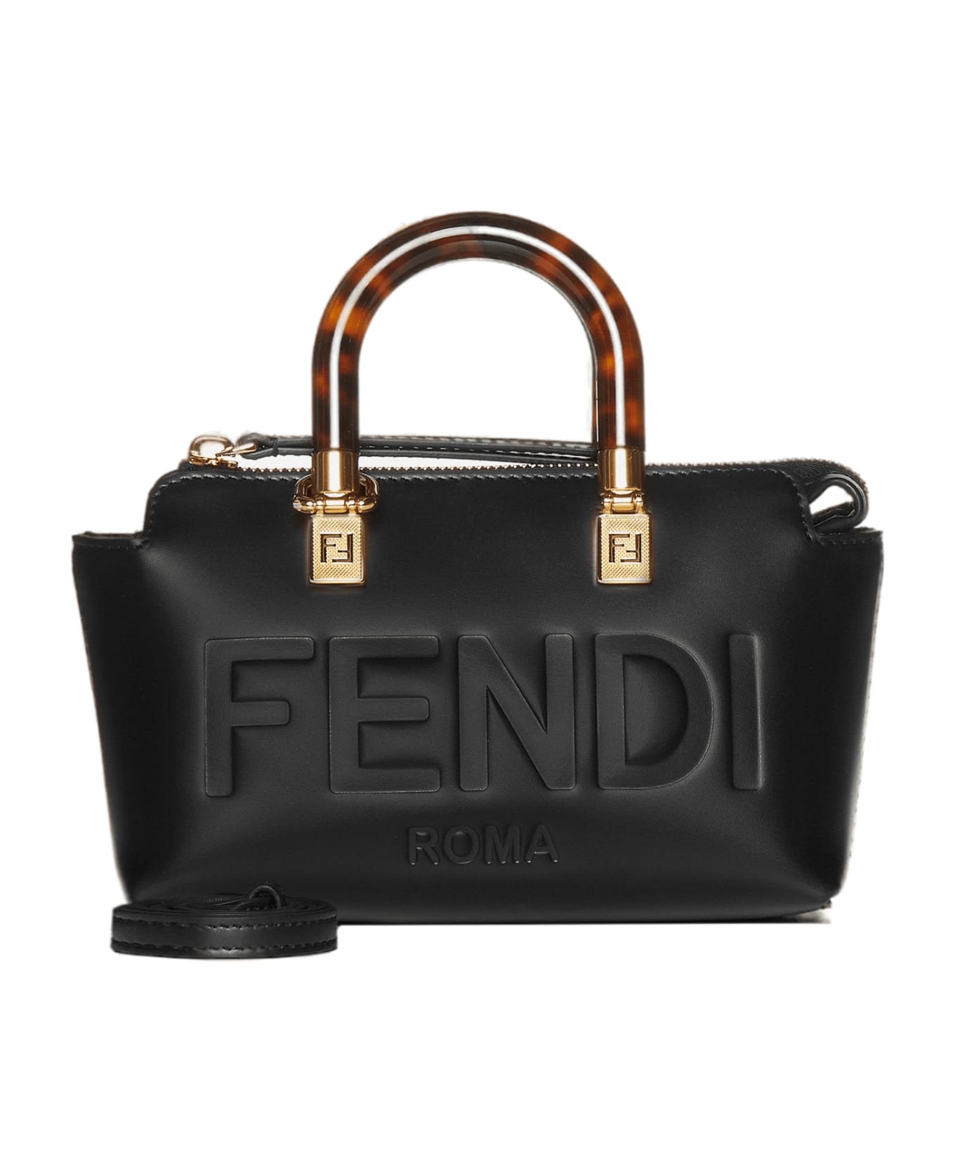 Fendi By The Way Fabric Mini Boston Bag Blue 8BS067AL9QF0E2A