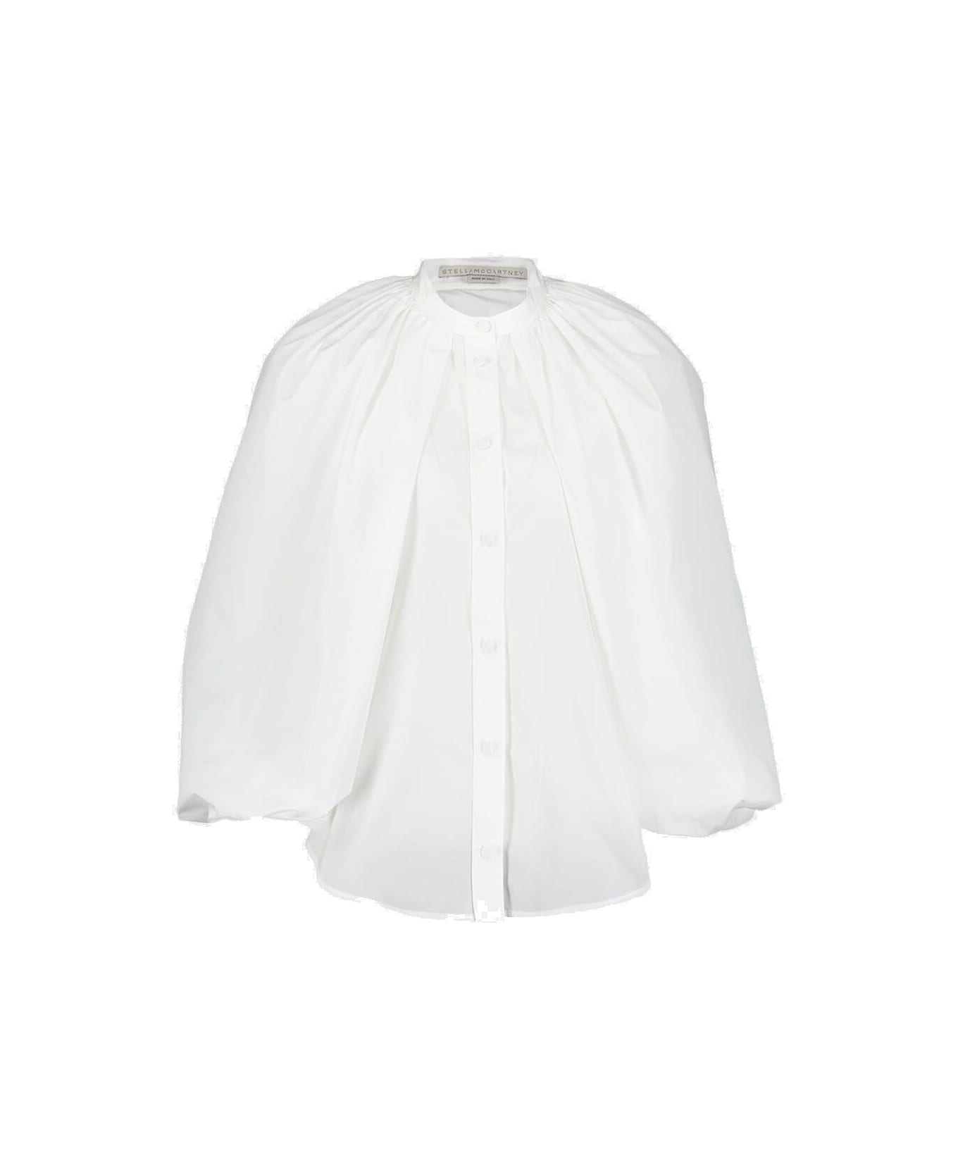 Stella McCartney Balloon Sleeved Curved Hem Shirt - White