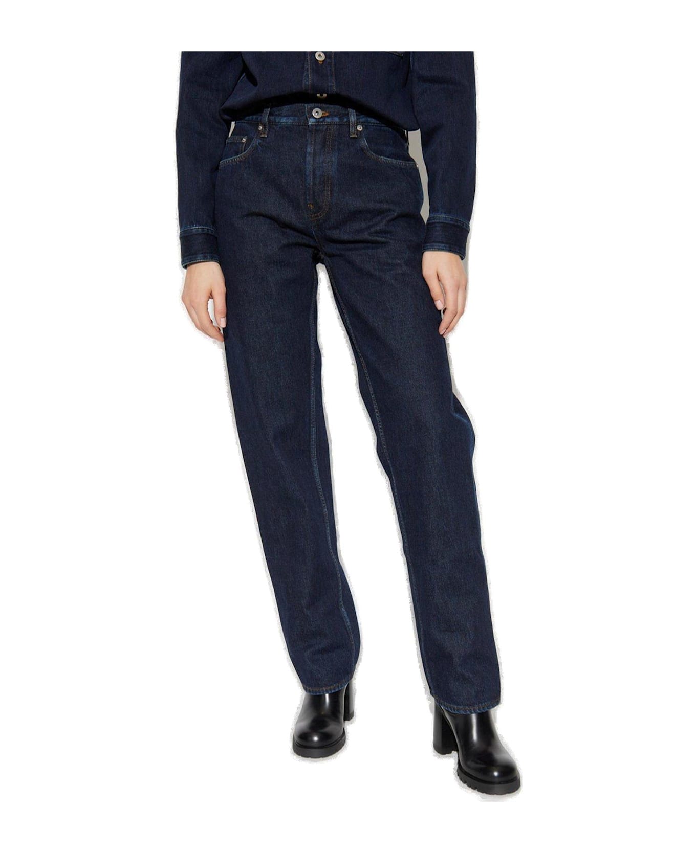 Burberry Logo Patch Straight-leg Jeans - Blue