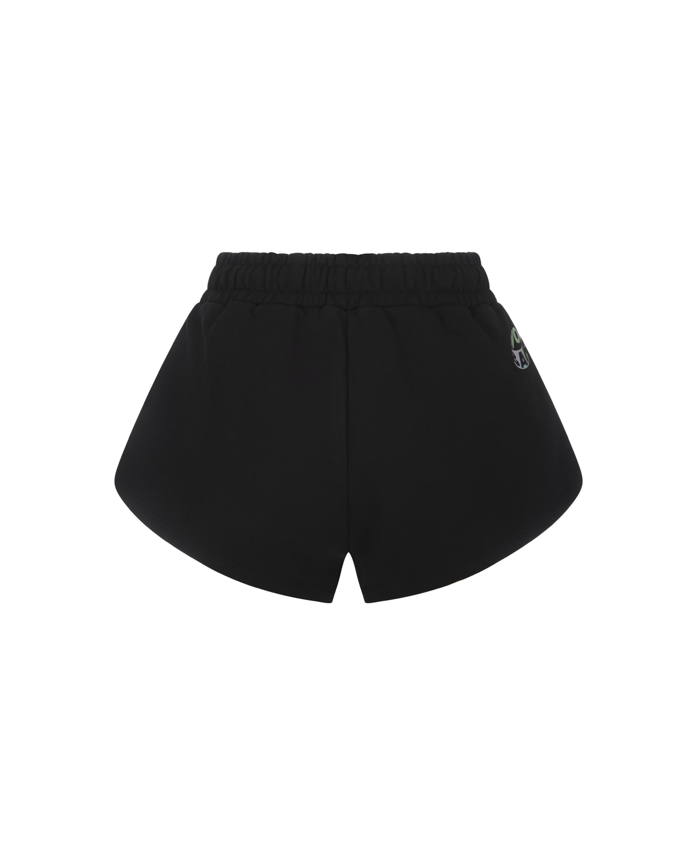 Barrow Black Crop Shorts With Smile Patch - Black