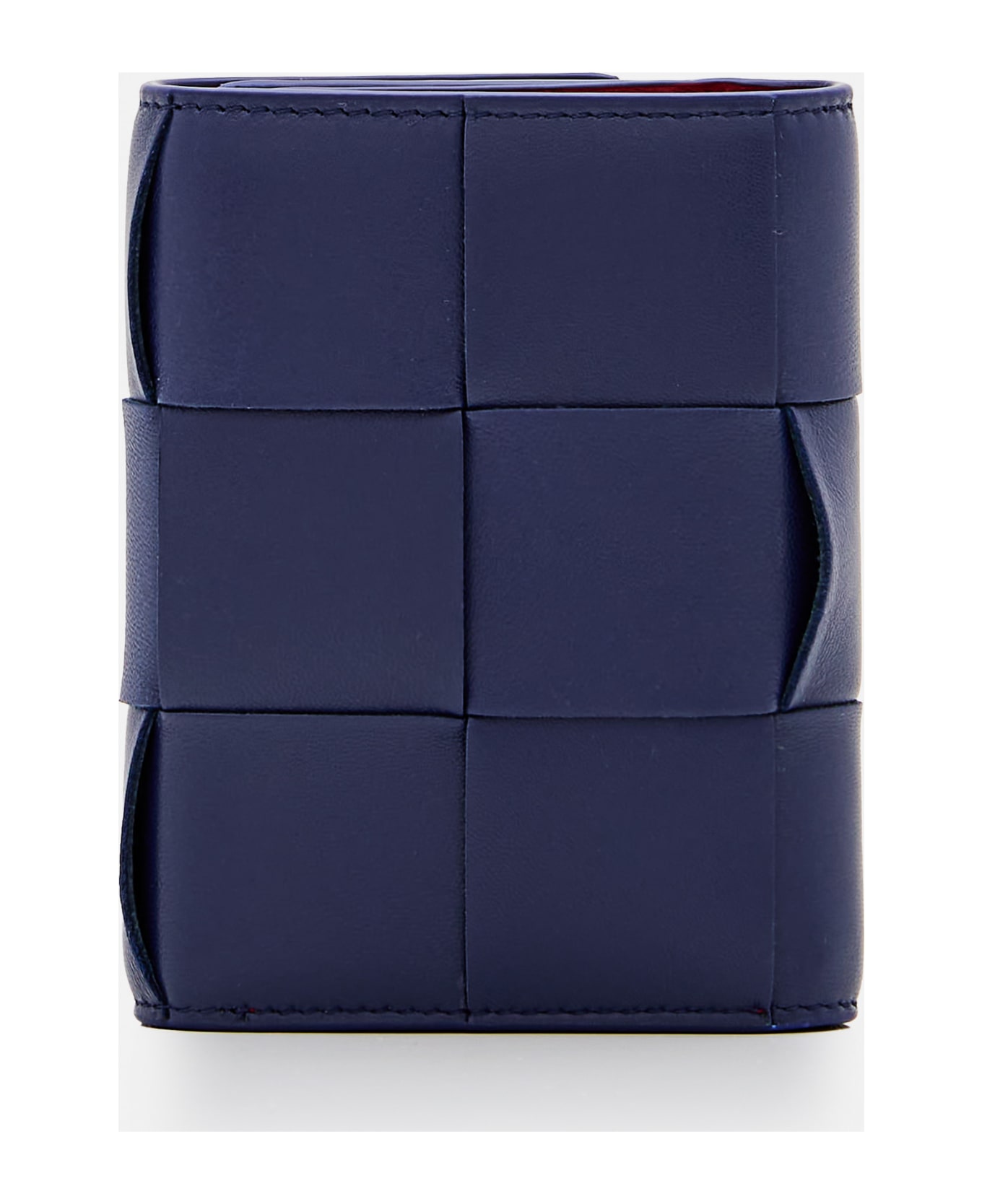 Bottega Veneta Bicolor Tri-fold Leather Wallet - Blue