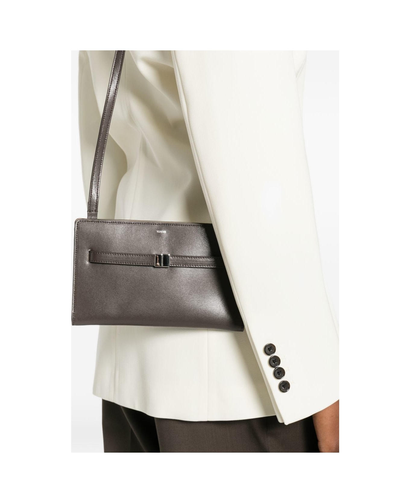 Totême Leather Mini Crossbody Bag - Brown