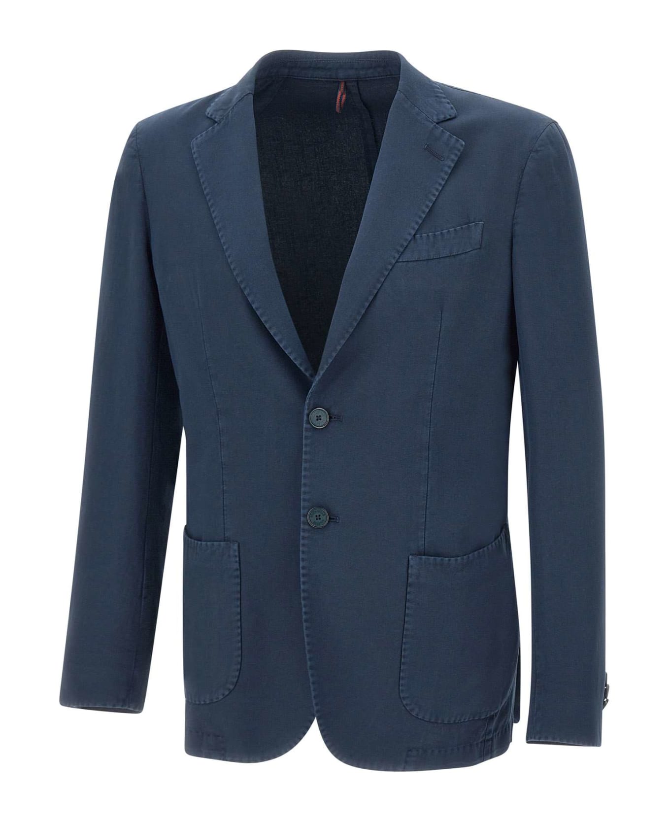 Santaniello Cotton And Linen Blazer - BLUE