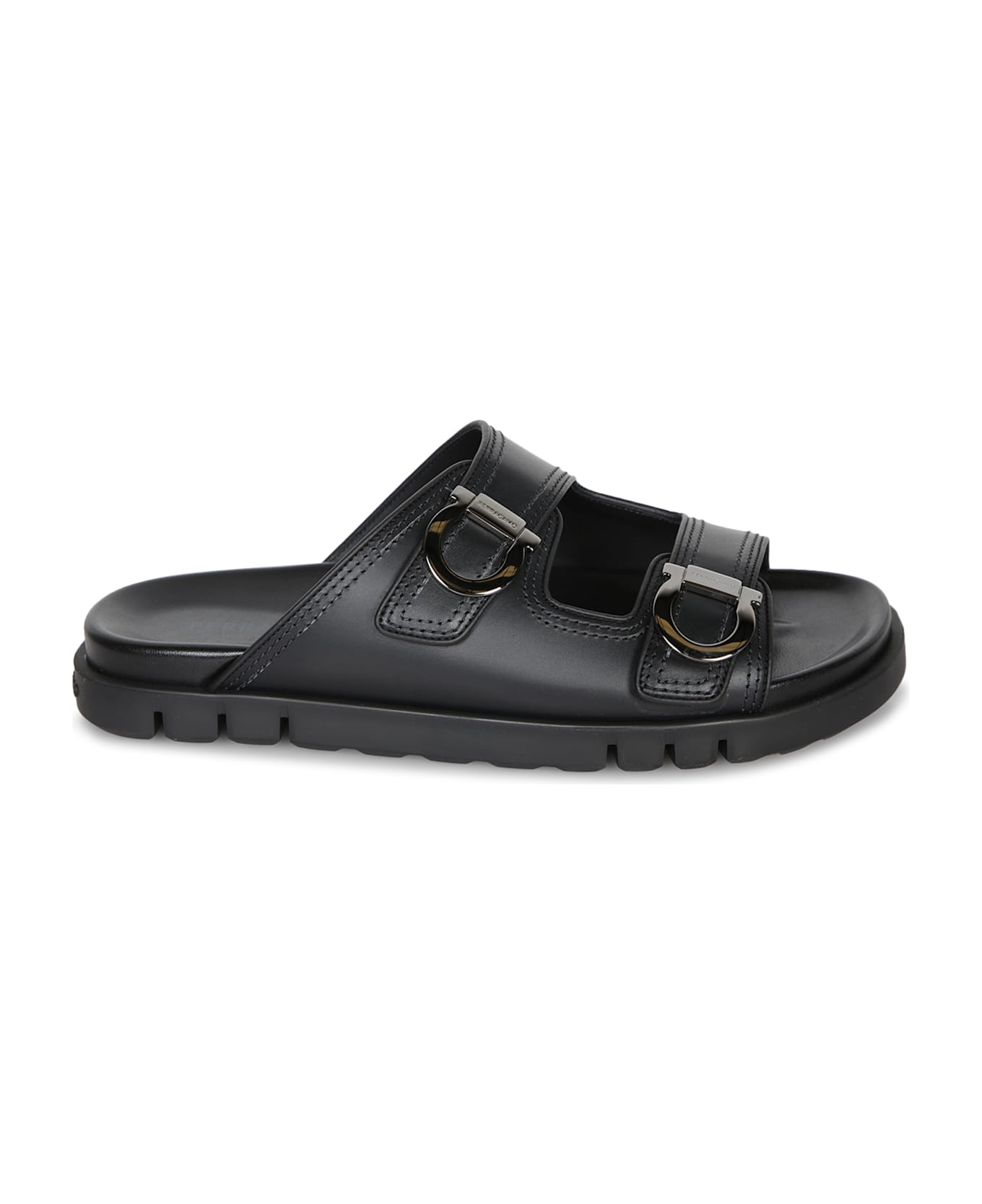 Ferragamo Gancino Black Sandal - Black