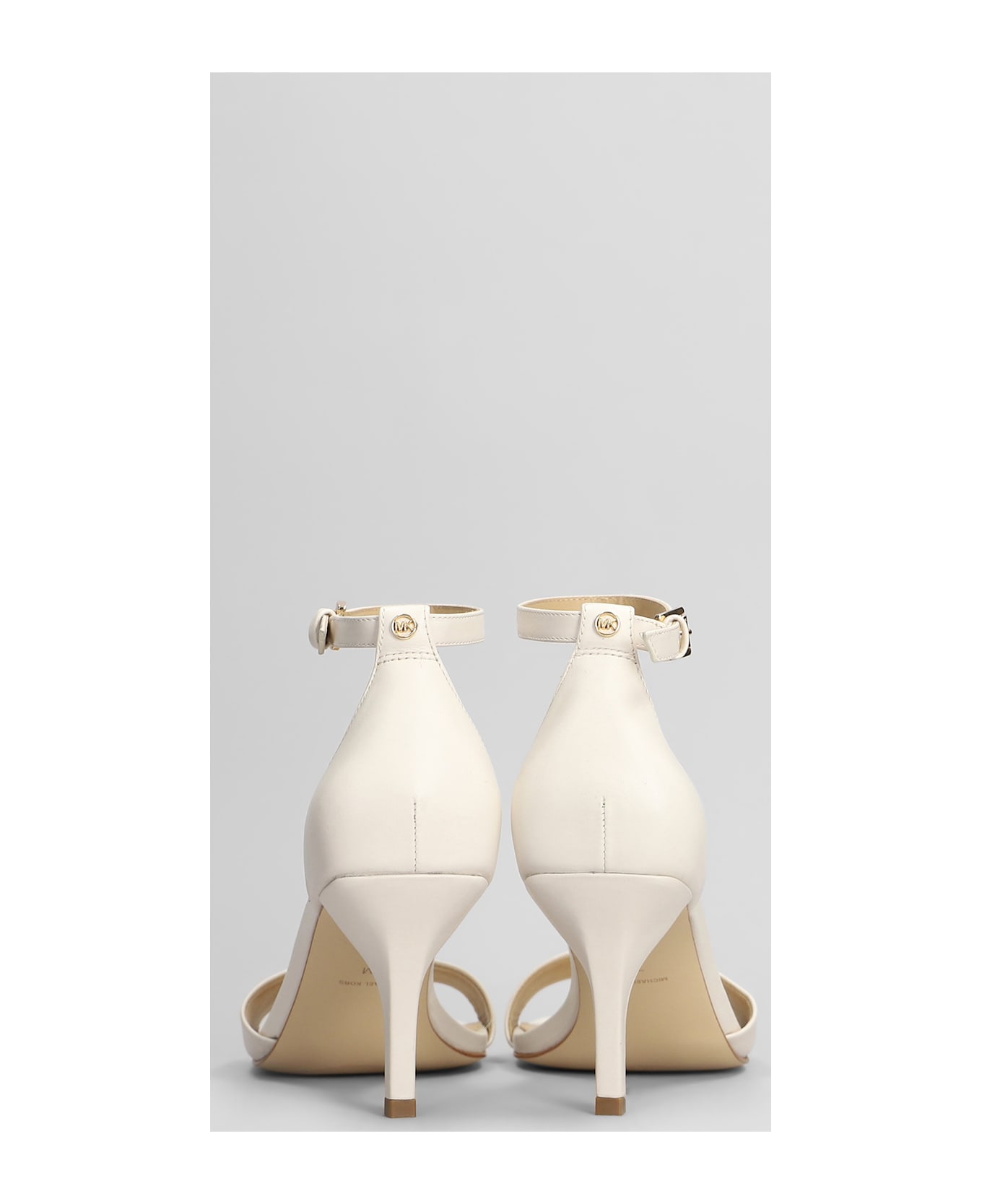Michael Kors Jaida Sandals In Beige Leather - beige