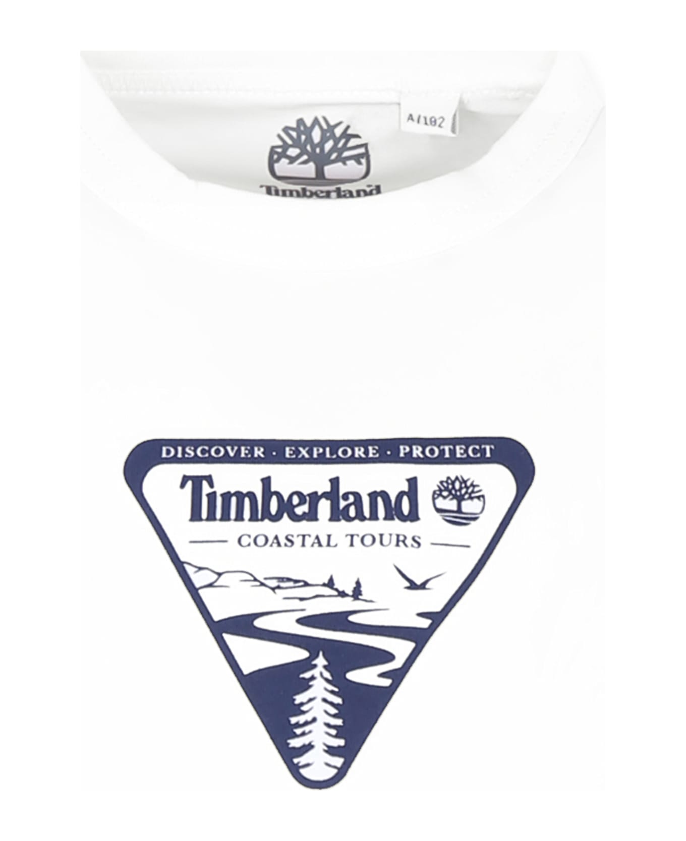 Timberland White T-shirt For Boy With Logo - White