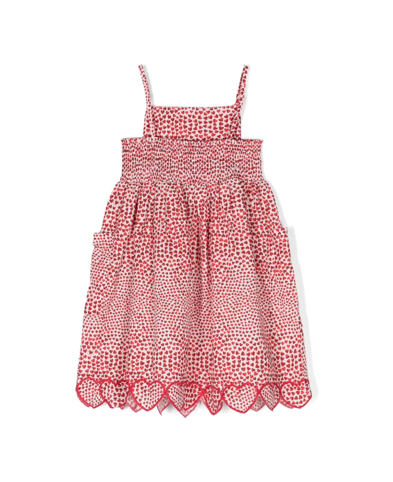 Stella McCartney Kids Hearts High Summer All-over Dress In Cotton - Red