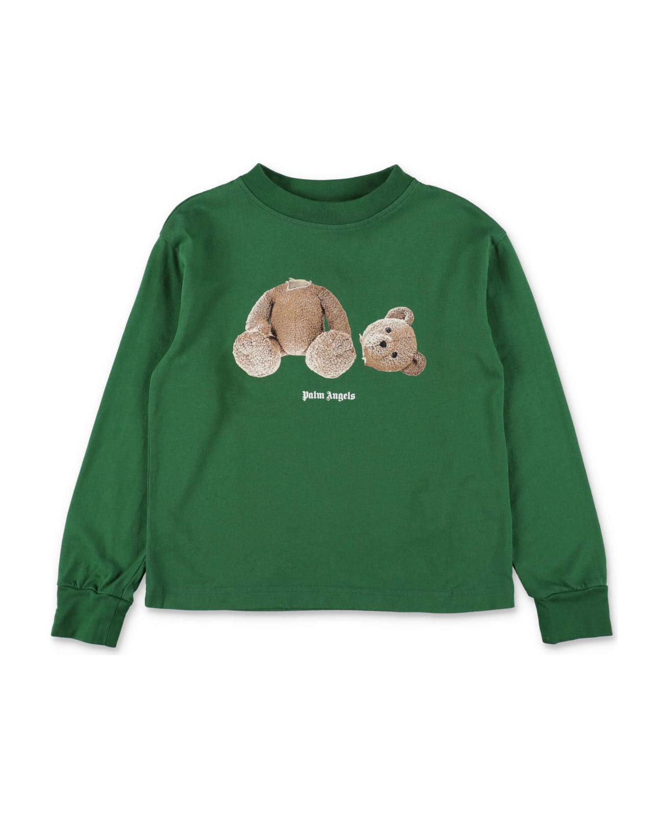 Palm Angels T-shirt Verde In Jersey Di Cotone Bambino - Verde