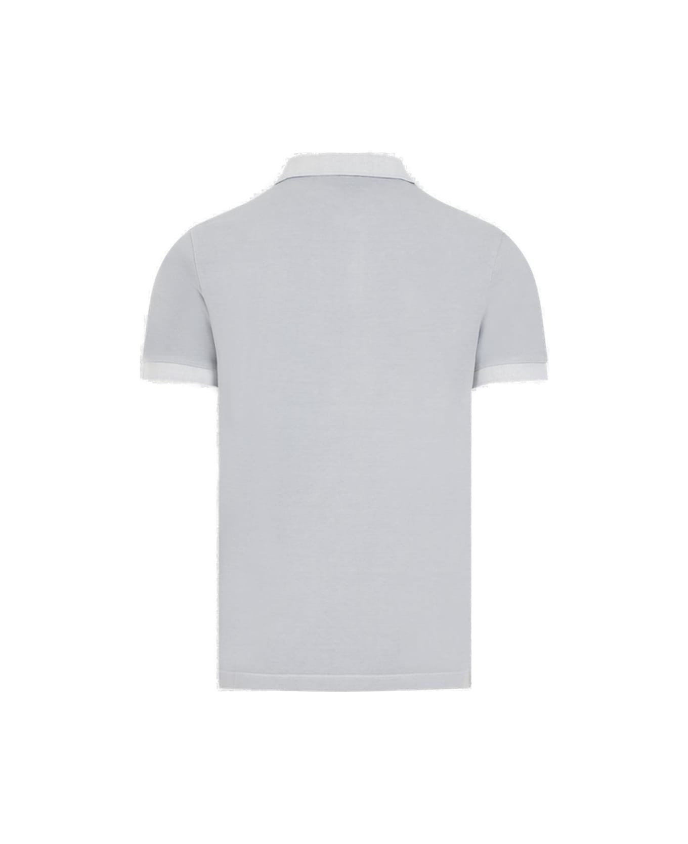 Stone Island Logo Patch Short-sleeve Polo Shirt - Clear Blue シャツ