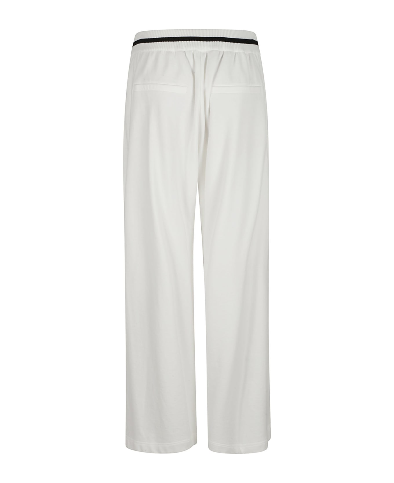 Brunello Cucinelli Elastic Stripe Waist Wide Leg Trousers - Off White