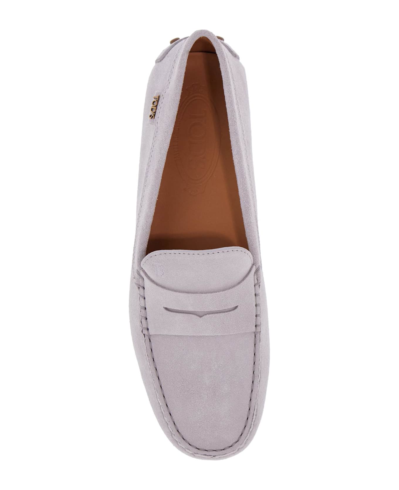 Tod's Light Grey Suede Leather Driving Moccasin - Grigio