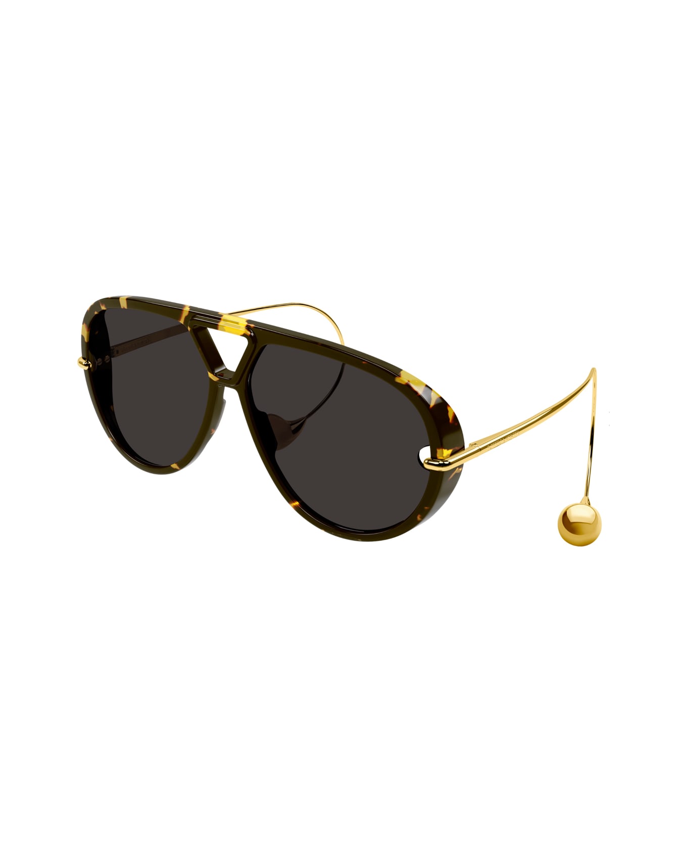 Bottega Veneta Eyewear Bottega Veneta Bv1273s Linea Unapologetic 005 Havana Gold Grey Sunglasses - Marrone