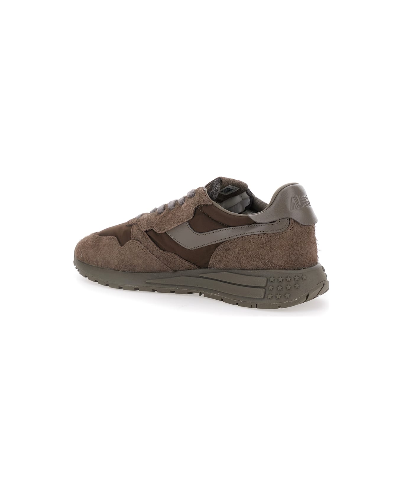 Autry 'reelwind' Brown Low Top Sneakers With Logo Patch Ontongue And Side In Suede Man - Brown