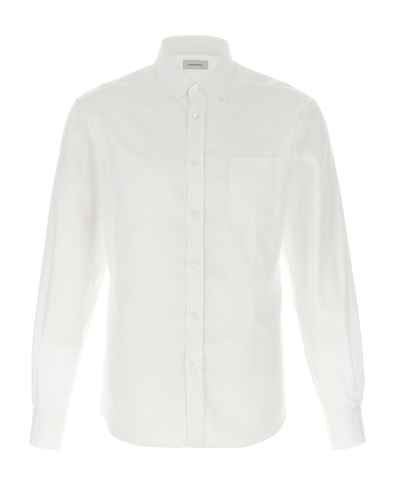 Ferragamo 
gancini
 Jacquard Shirt - White