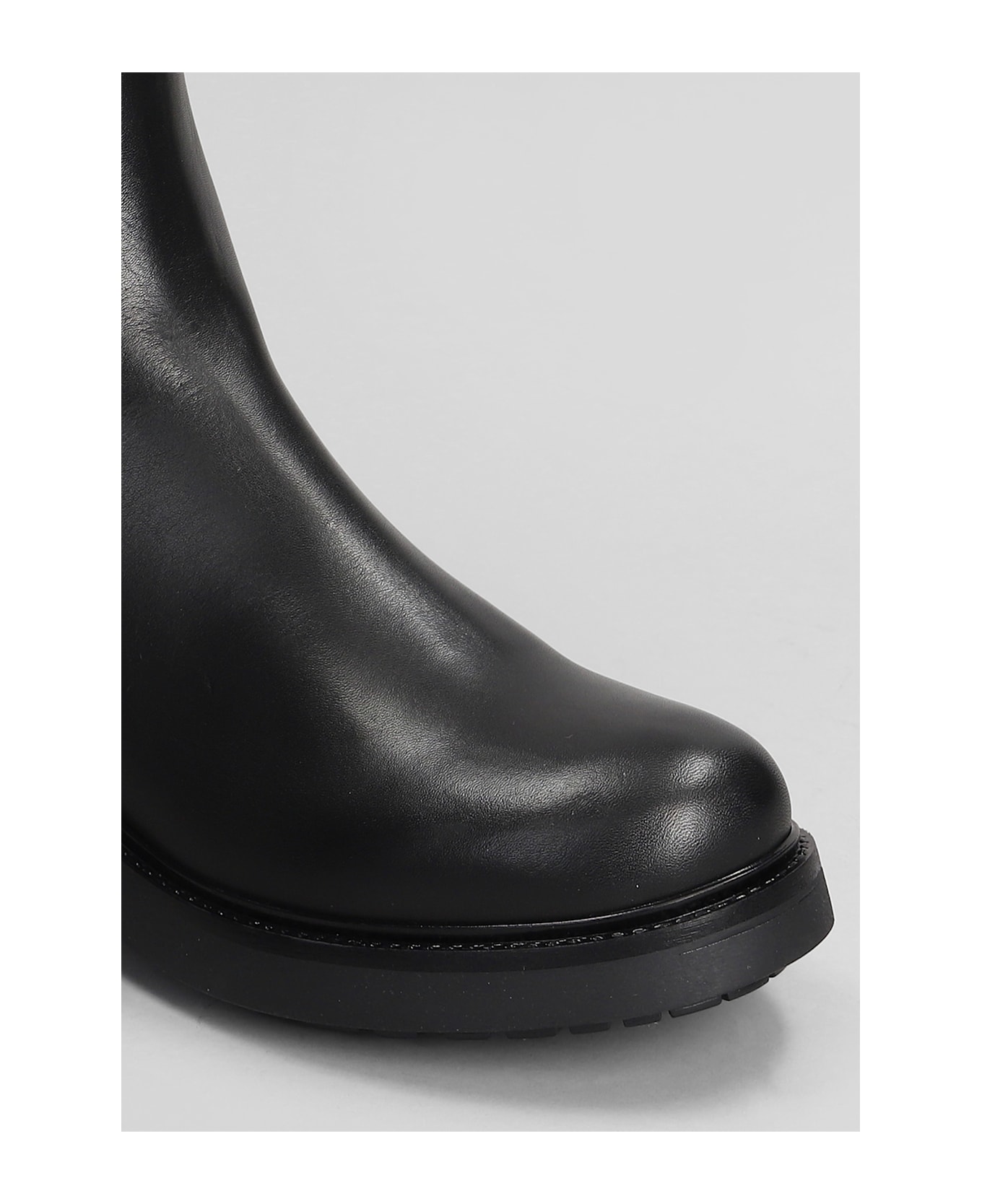 Julie Dee Combat Boots In Black Leather - black