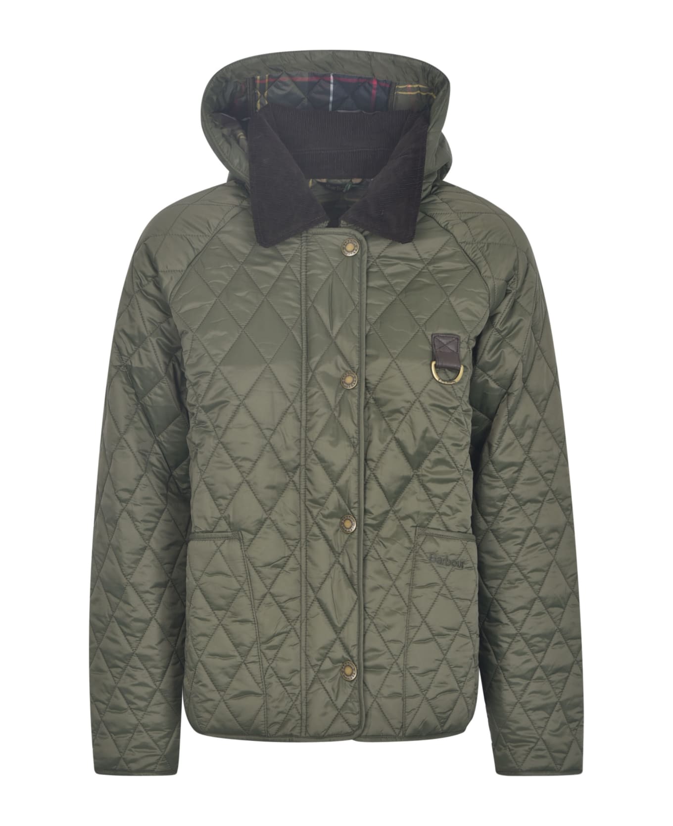 Barbour Tobymony Hooded Quilted Jacket - OLIVE CLASSIC