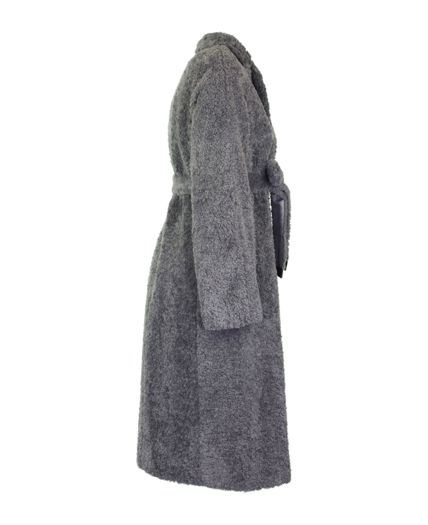Max Mara Grey Teddy Bear Coat - Grey