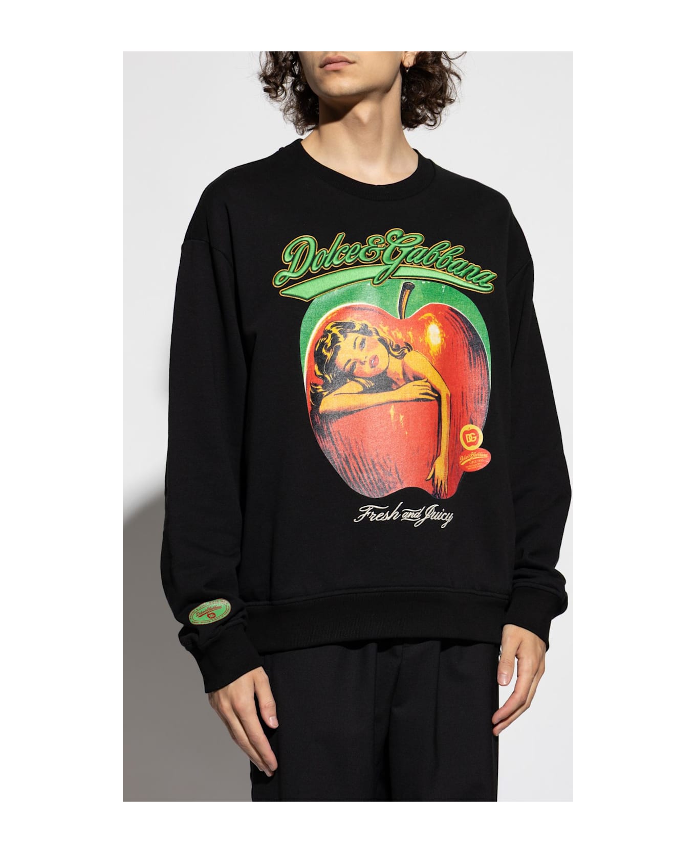 Dolce & Gabbana Sweatshirt With Logo - Black フリース
