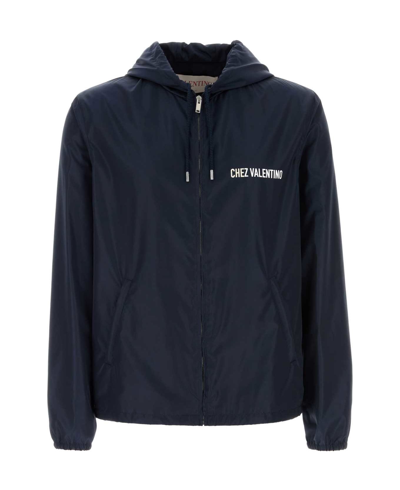 Valentino Garavani Navy Blue Nylon Jacket - BLUAVORIO